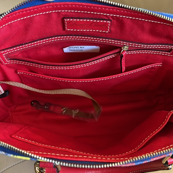 🆕Dooney & Bourke Zip Zip Satchel Bag In Graffiti Navy Blue - Picture 7 of 12